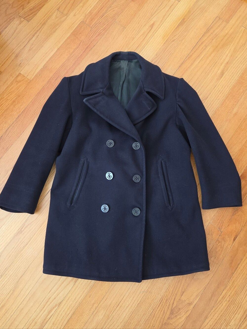 Vintage 1950s US Navy Peacoat Naval Clothing Depot Wool Jacket Mens Small